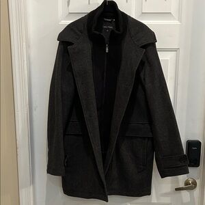 Calvin Klein Charcoal Wool Blend Overcoat